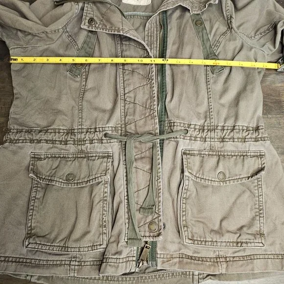 Hollister Y2K Women's Green Grunge Utility Jacket Cargo XL - Picture 9 of 11